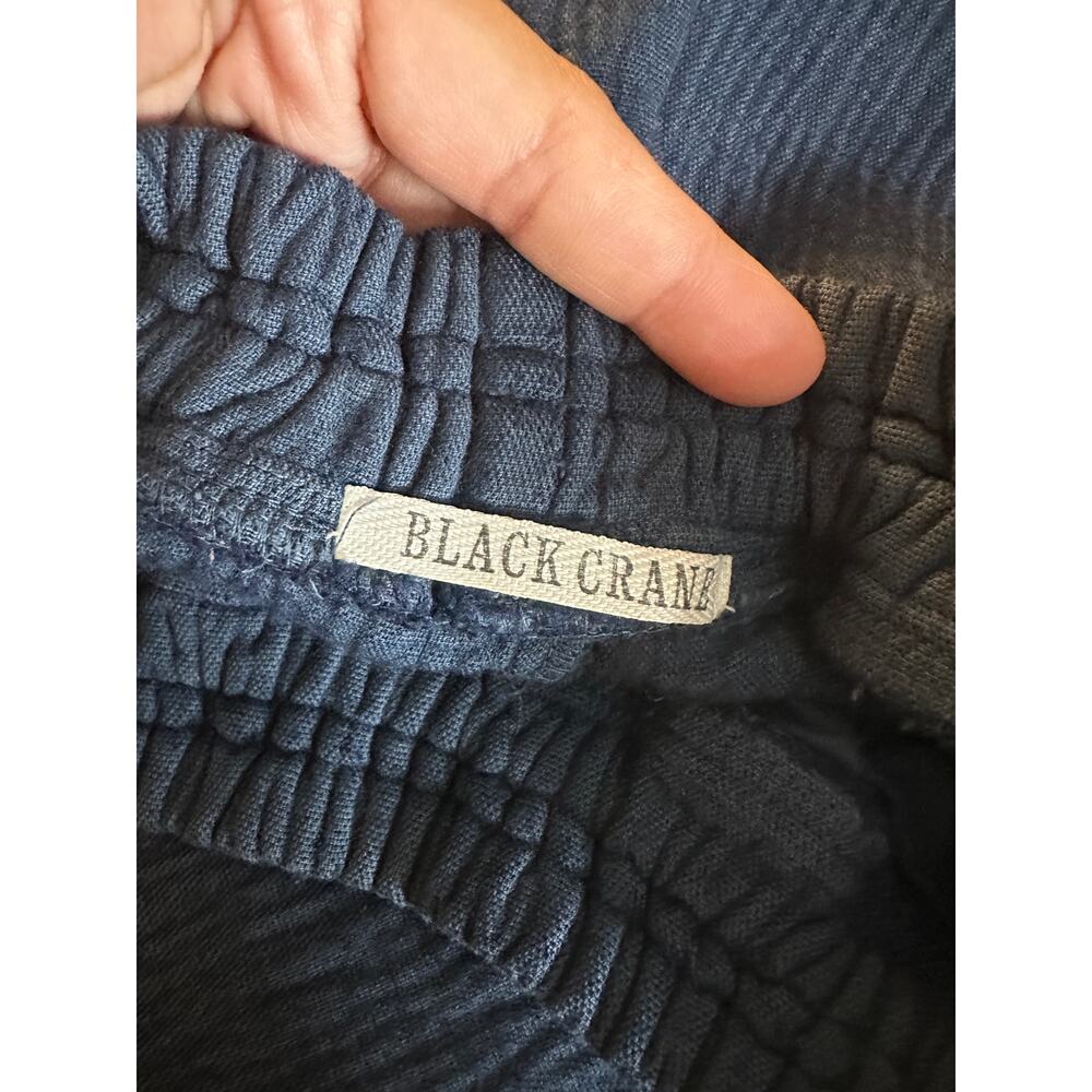 Black Crane Quilted Textured Relaxed Pants Navy Womans XS - Picture 4 of 12
